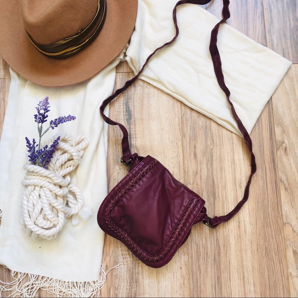 Maroon cross body purse